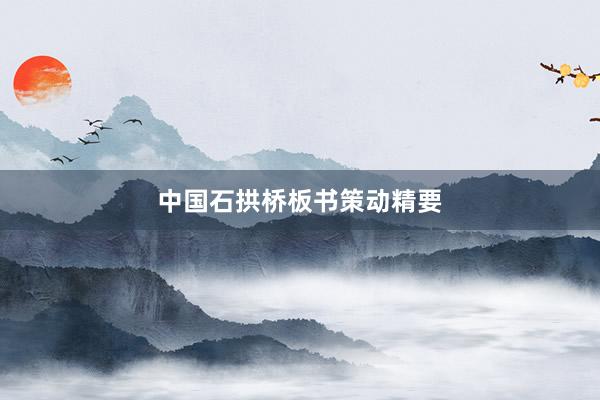 中国石拱桥板书策动精要